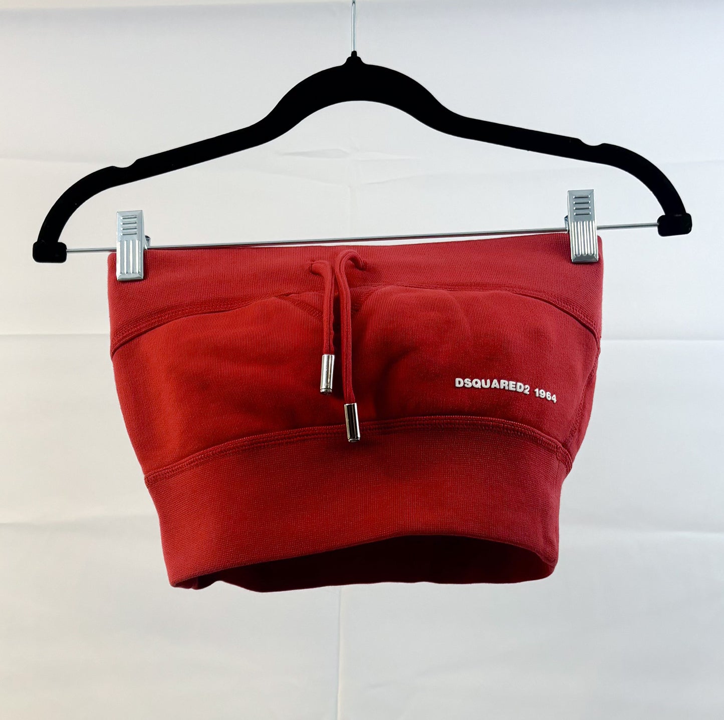 DSQUARED Red Cotton Bandeau Top