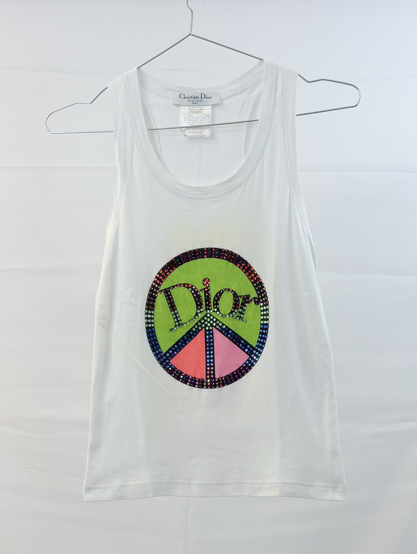 S/S 2005 Dior John Galliano Peace Sign Tank Top