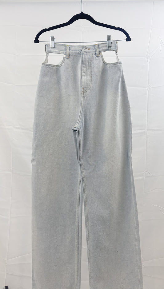 Maison Margiela Cut-Out Slash Detail Jean