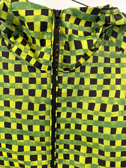 Marni X Uniqlo Pocketable Check Parka Dark Green