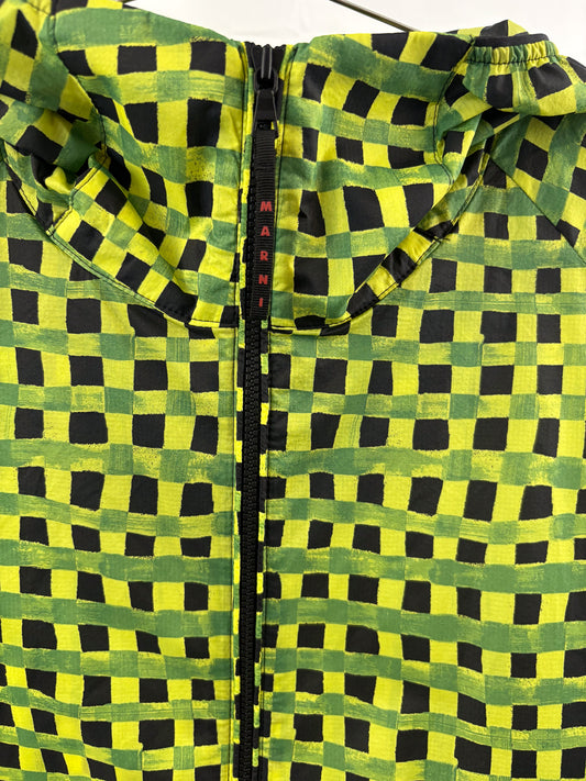 Marni X Uniqlo Pocketable Check Parka Dark Green