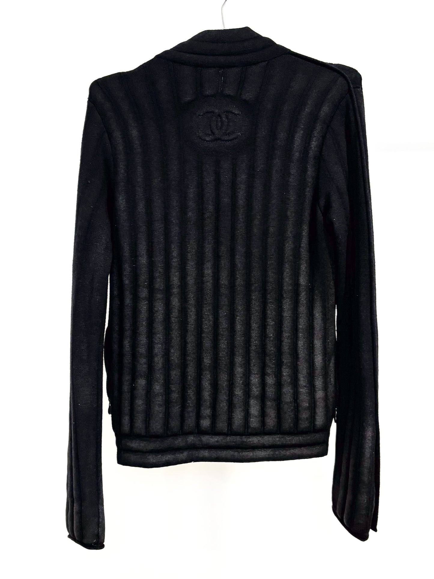 Chanel Wool CC Logo Moto Jacket