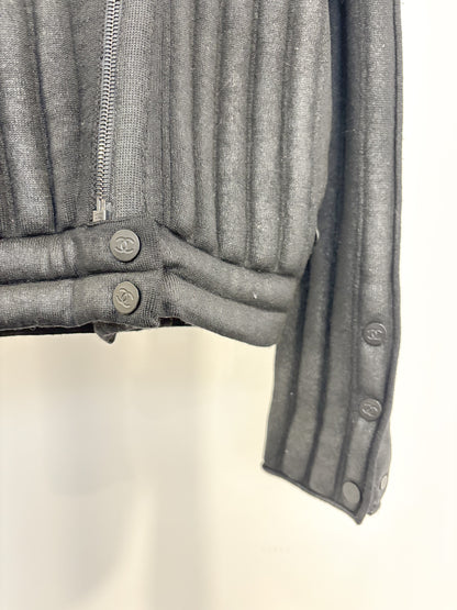 Chanel Wool CC Logo Moto Jacket