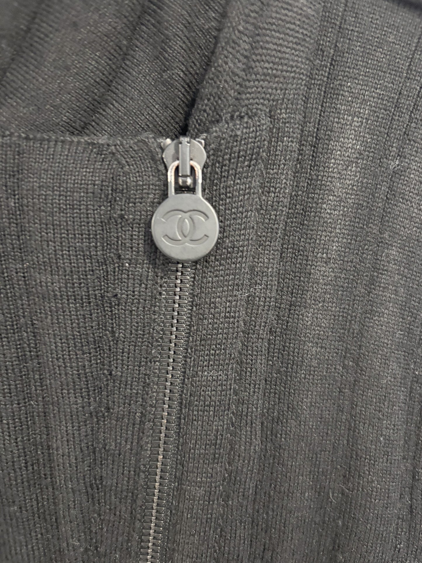 Chanel Wool CC Logo Moto Jacket
