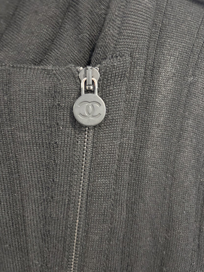 Chanel Wool CC Logo Moto Jacket