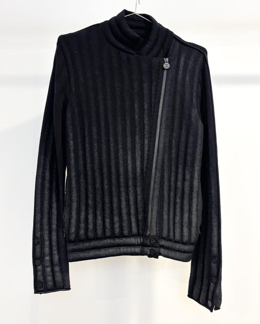 Chanel Wool CC Logo Moto Jacket